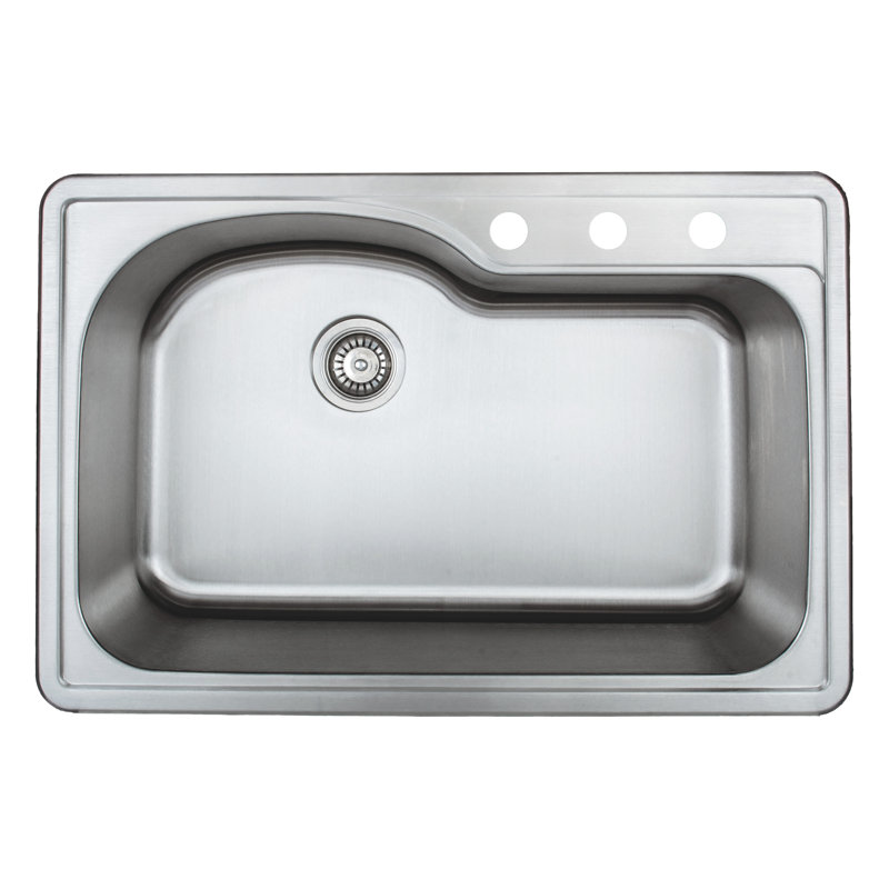 33'' L Drop-In Stainless Steel Kitchen Sink