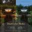 Lampadaire solaire (ensemble de 4) avec 2 modes de couleur, lumières de terrasse et de clôture imperméables pour poteaux en vinyle ou en bois 4 x 4, 5 x 5, 6 x 6