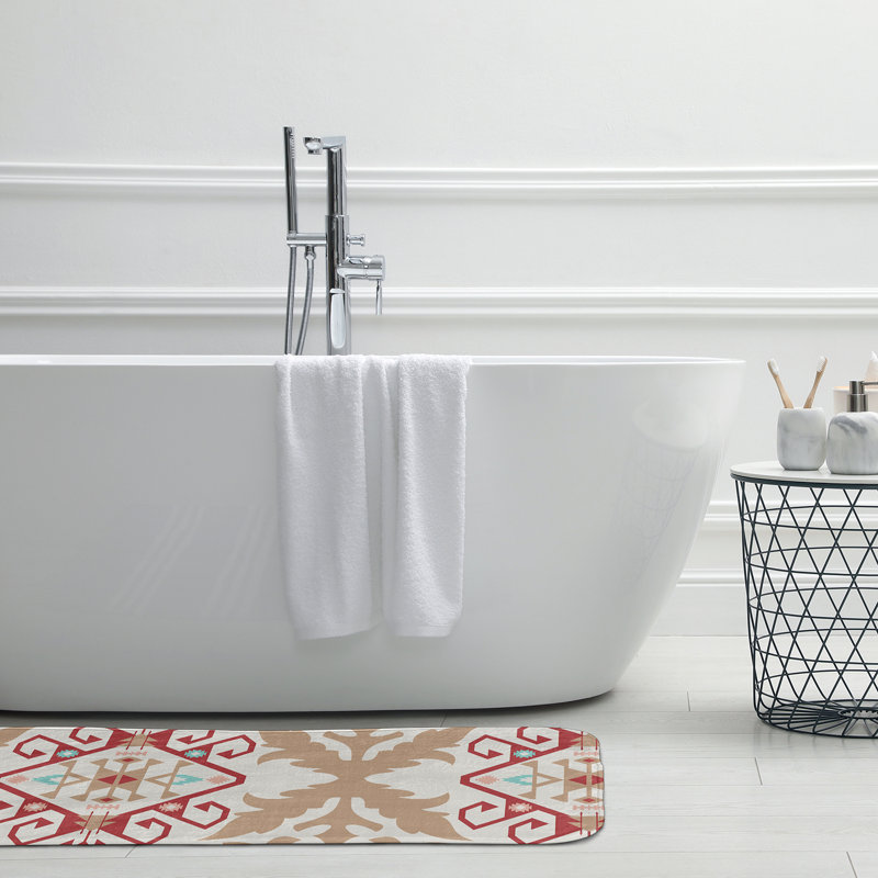 Tapis de bain Happy Hippy, L 17 po x L 24 po, Rouge