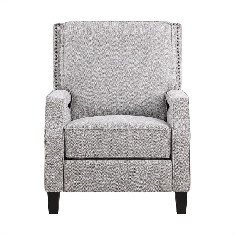 Push Back Reclining Chair Transitional Style Chenille Fabric Self-Reclining Motion Chair 1Pc Cushion Seat Modern Living Room Furniture
