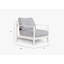 White Aluminum Outdoor Armchair Conversation Set, Pacific Fog Gray