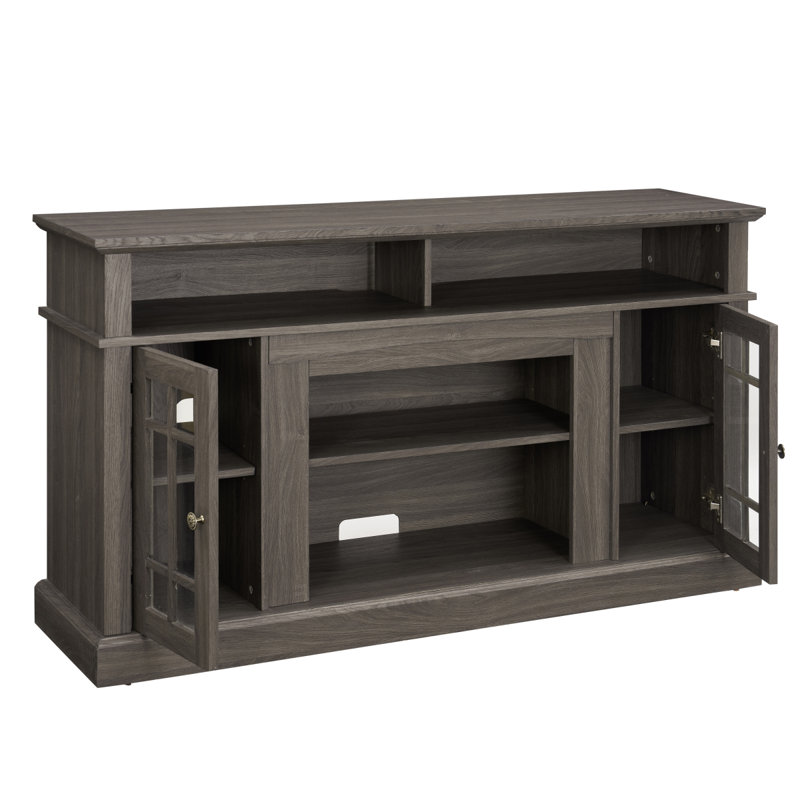 Meuble télé avec console de divertissement moderne pour téléviseur de 65 po ou moins avec espace de rangement ouvert et fermé