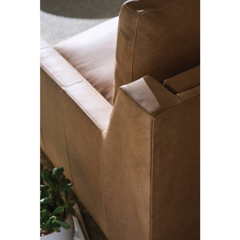 Sylvie Leather Zero Wall Power Recliner, Medium Wood