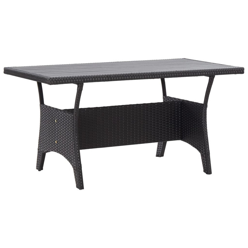 Evanston Rectangular Wicker Outdoor Dining Table , cm W cm D, Black, 120cm L x 70cm W x 66cm H