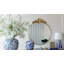 Grand miroir mural rond 36 po x 41 po avec cadre en métal doré