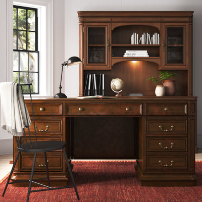 Brayton Manor  Executive Desk Office Set w/ Credenza and Hutch