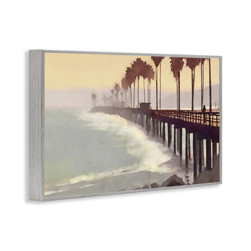 «Sunrise At The Pier», estampe numérique par Noah Bay, H 12 po x l 18 po, Estampe numérique Farmhouse