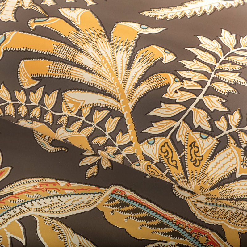 Manoir Seychelles 30' L x 36" W Wallpaper Roll, Taupe