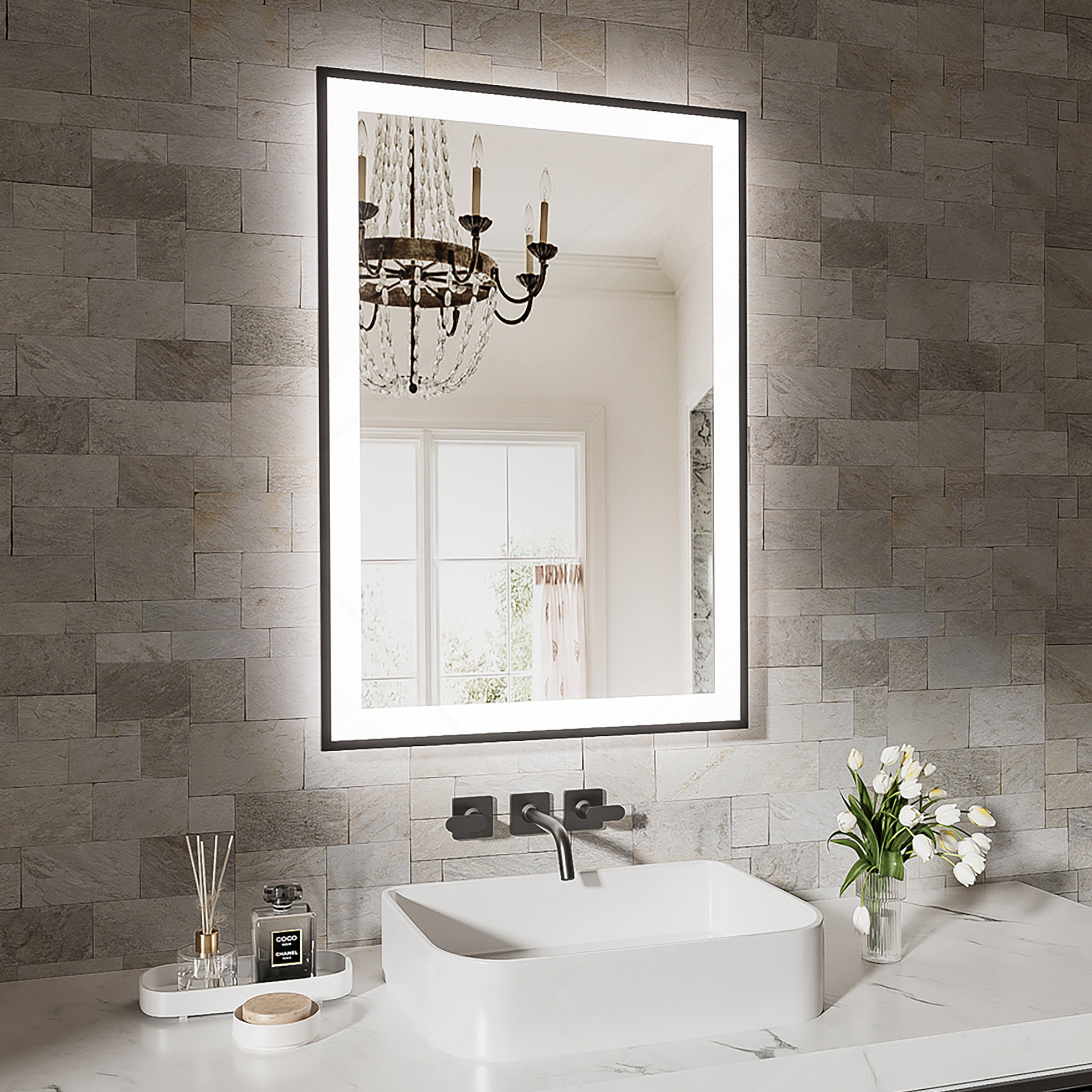 Brayden Studio 84x32 Inch Frameless LED Bathroom Mirror,Smart Mirror ...