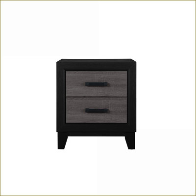 Soluto Urban Farmhouse 2-Drawer Rustic Gray Nightstand