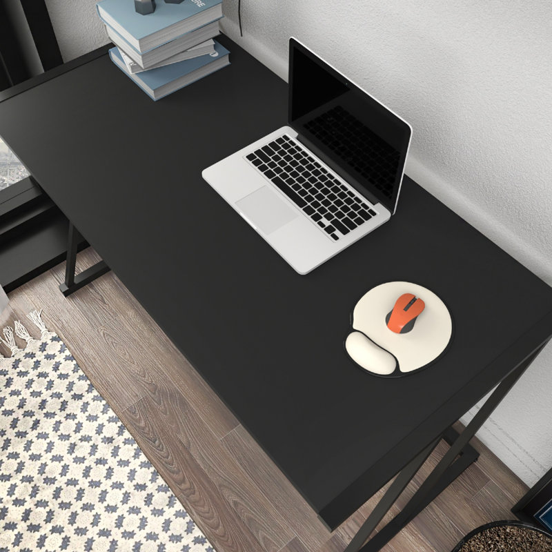 Lenes Metal Base Writing Desk, Anthracite/Black