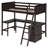 Twin Loft Bed With Desk And Bookcase-460149250