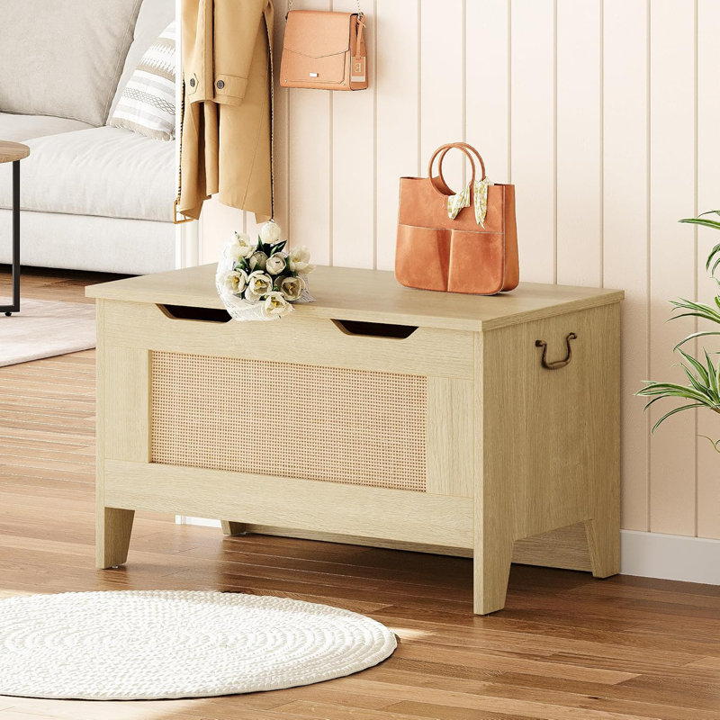 Storage Chest, Toy Chest, Kids Wood Large Toy Box, Storage Bench with Safety Hinge, Farmhouse Storage Trunk for Entryway, Living Room, Bedroom, Playroom
