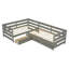 Lit plateforme simple en forme de L avec 3 tiroirs de rangement-1301431330