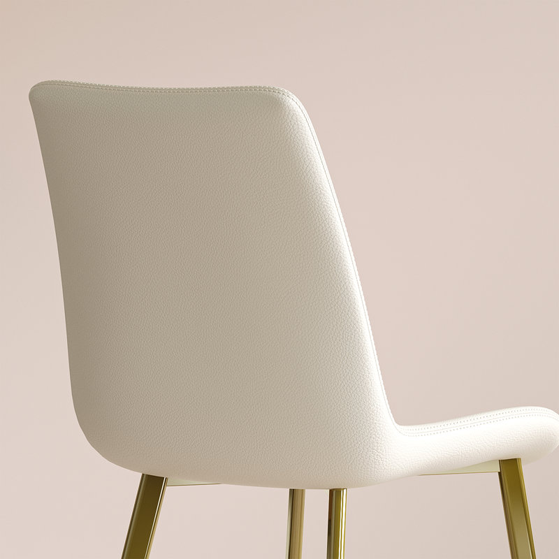 Chaise rembourrée Vesta , Blanc / Doré