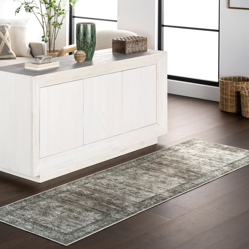 Tapis lavable à la machine Vegas SplashGuard Medallion, Tapis de couloir 2 pi 6 po x 8 pi