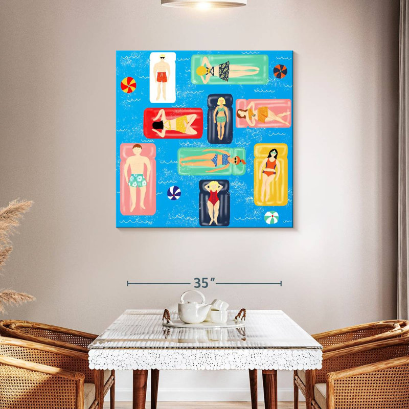 Adeliza Relaxing In The Pool, 39" H x 39" W