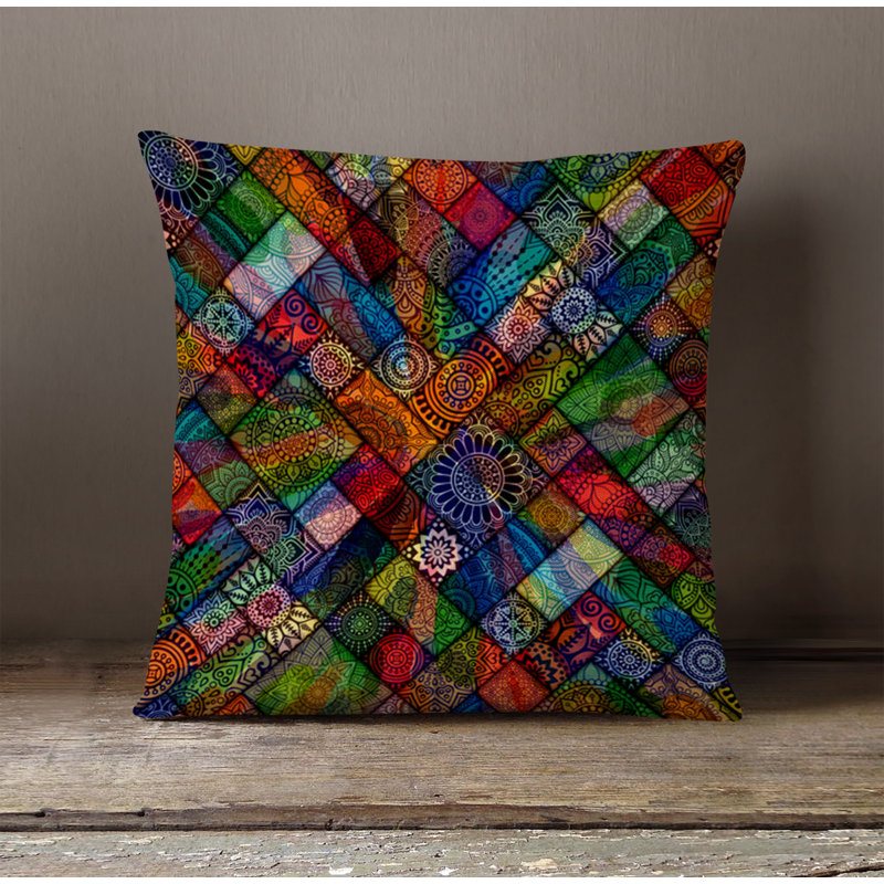 Throw Pillow With Insert, Multi Abstract 19, 16"H x 16"W