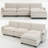 113" Modern L-Shaped Corduroy Sectional Sofa with Ottoman, 3+1 Seater Cloud Couch featuring 35D High-Resilience Sponge, Cup Holders & Storage Bags, Double-Layer Thick Cushion-1407570609