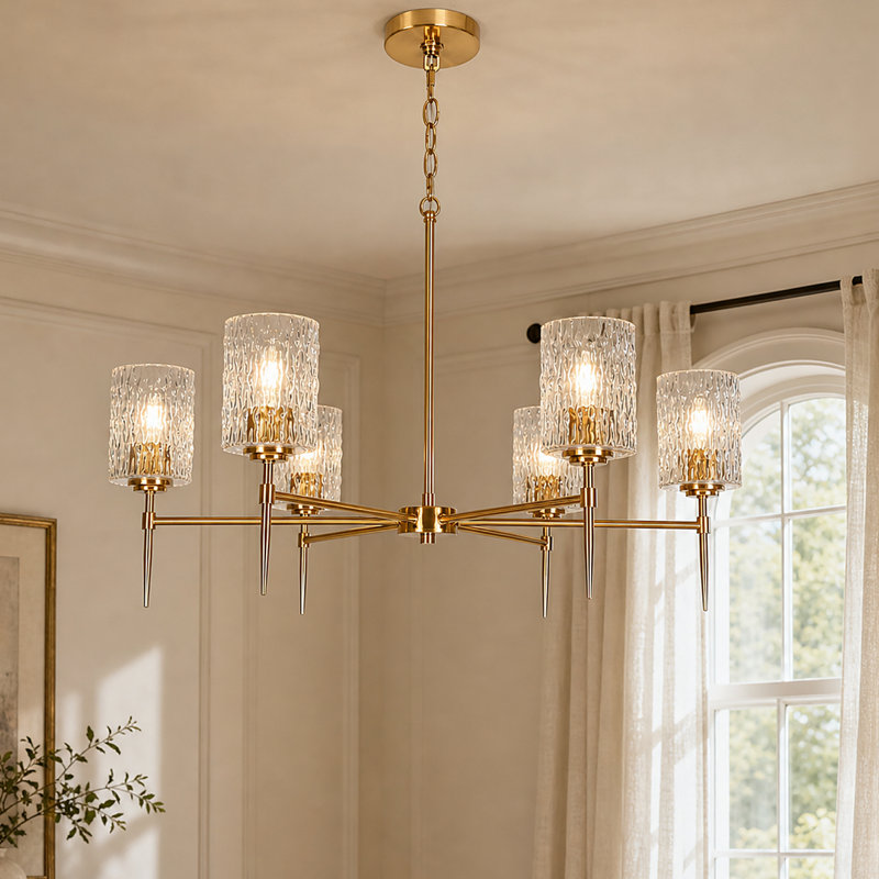 6- Light Dimmable Classic/ Traditional Dining Room Chandelier
