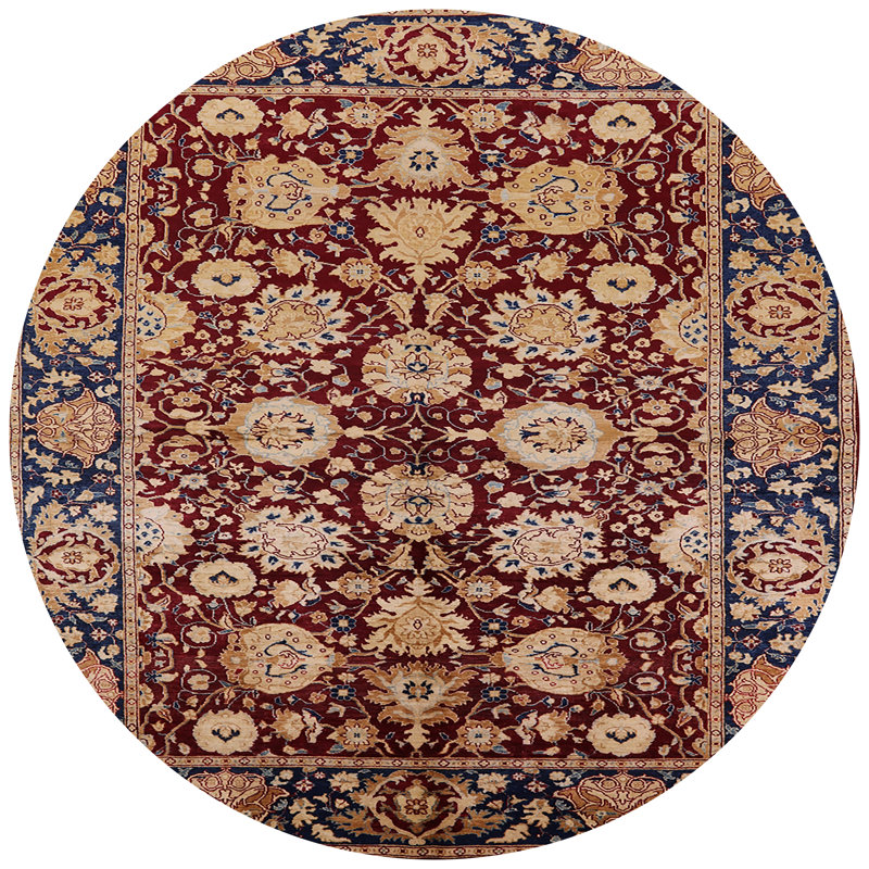 Tapis oriental rouge / bleu Harut, Rond 8 pi