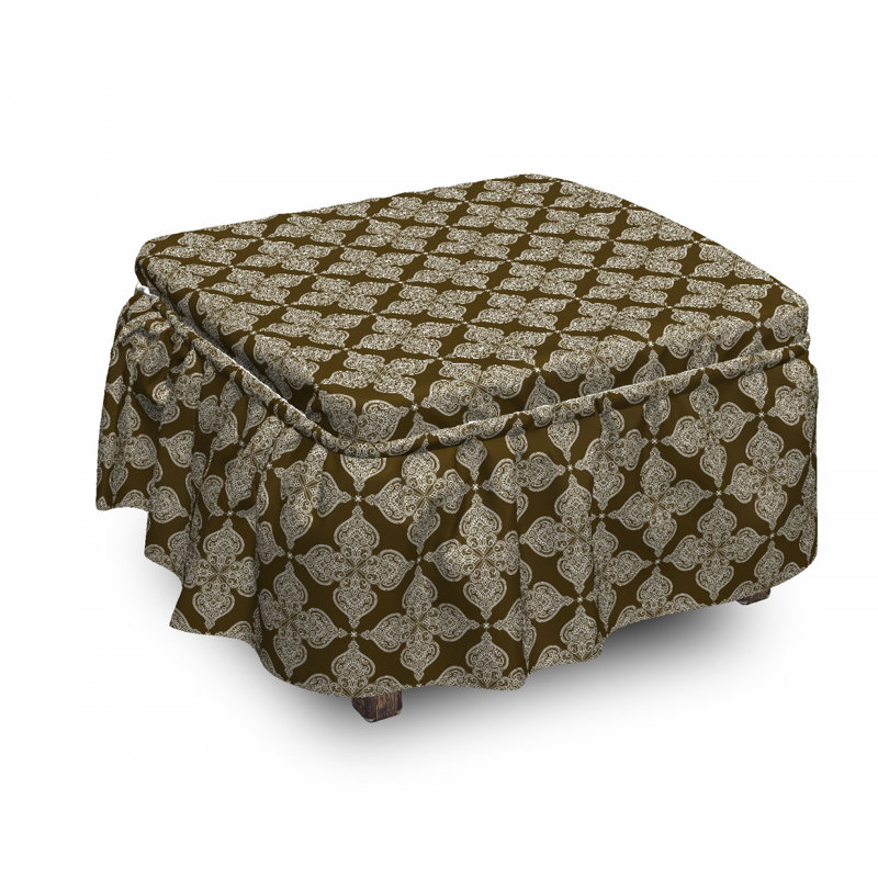 Housse pour repose-pieds floral classique damassé