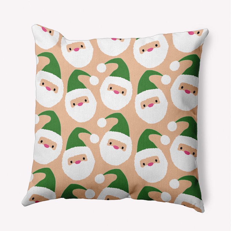 Coussin intérieur / extérieur Dancing Santas, H 20 po x l 20 po, Vert
