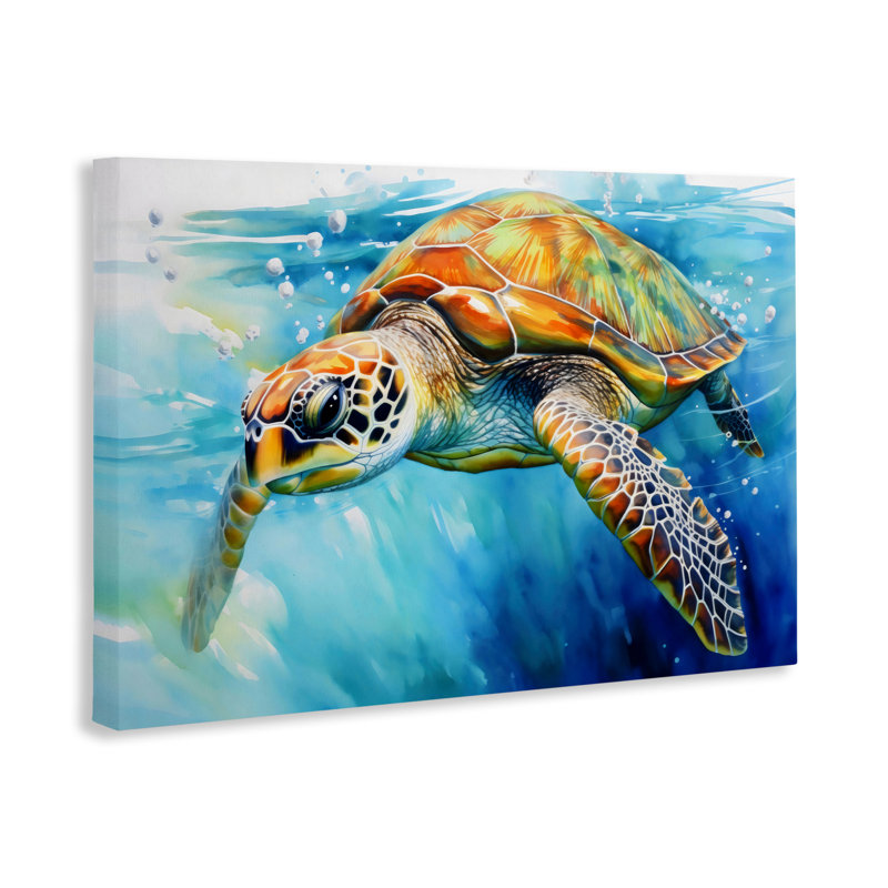 Graceful Swimmer Tortoise Canvas, design by Creative Studio, 20" H x 30" W
