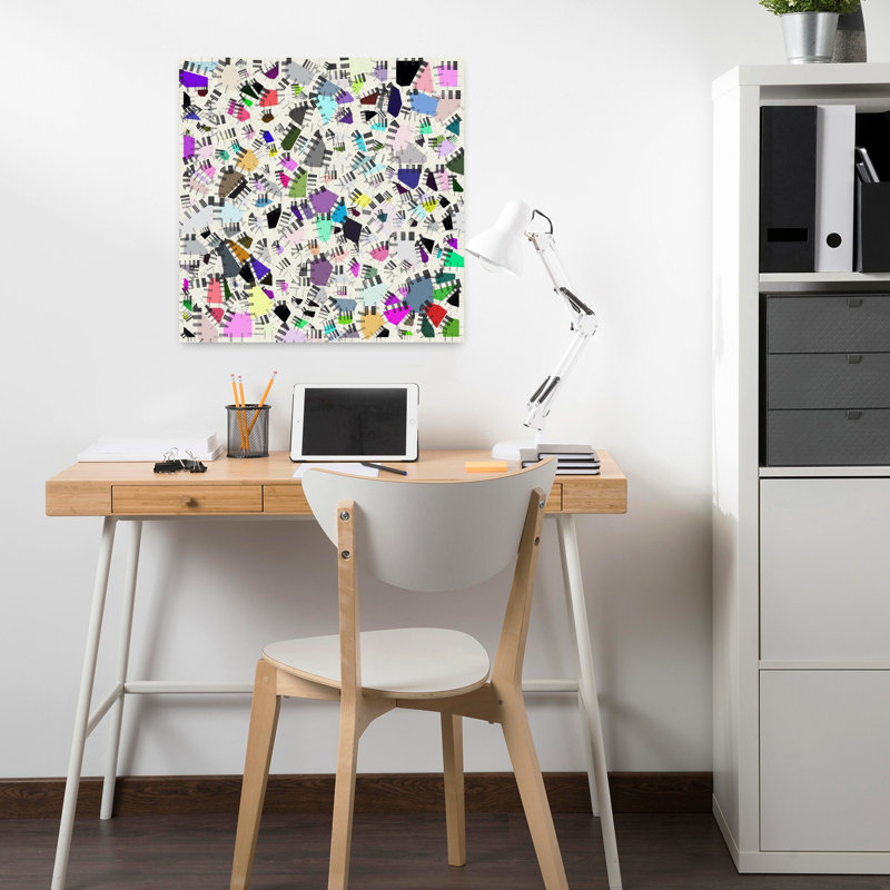Art contemporain, art abstrait abstrait et coloré, H 18 po x l 18 po