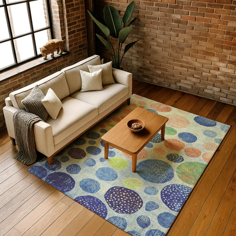 Tapis géométrique de qualité supérieure lavable à la machine AMF1899 Mayfield, Rectangle 10 pi x 14 pi