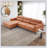 L-Shaped Cognac PU Leather Sectional Couch-1298740856