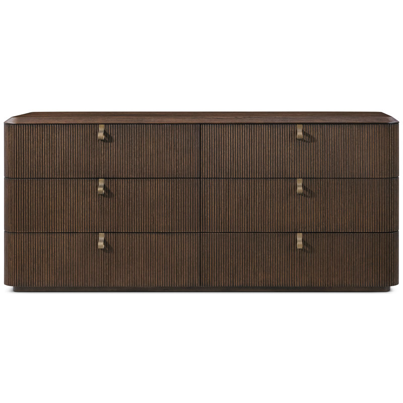 Commode 6 tiroirs Colten, Brun