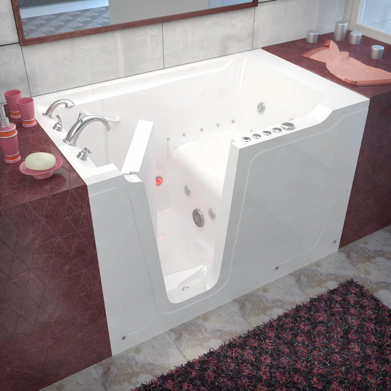 Combinaison de 60 po x 36 po avec robinet, lumière, chauffage et siège intégré Crescendo, Gauche