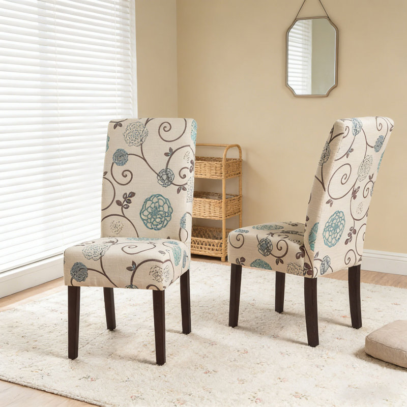 Chaise de salle à manger, Blanc et bleu
