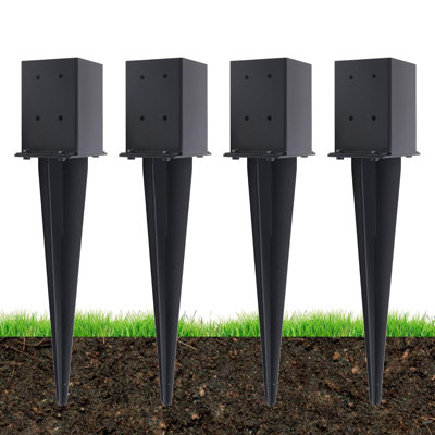 4 piquets d'ancrage de poteau de clôture 4 po x 4 po (réel 3,6 po x 3,6 po)