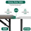Table pliante robuste en plastique kaki 4pi, pliable à moitié avec poignée, utilisation multi-scène intérieure et extérieure-123389854