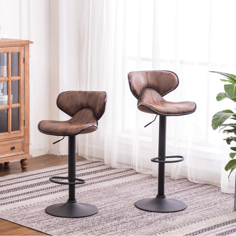Tabouret de bar pivotant ajustable Masaccio, Noir, Brun