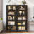78.75'' Tall Iron Display Bookcase with LED Lights for Collectibles