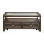 Table basse Berny, 2 tiroirs et plateau en verre, brun anthracite 46 po