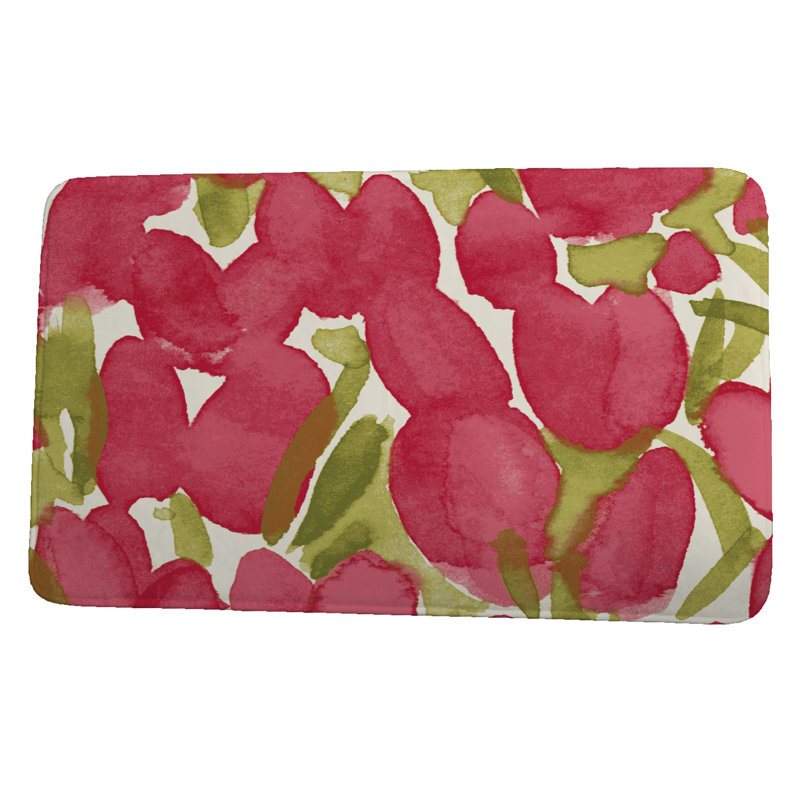 Tapis de bain Lucchesi, l 24 po x L 17 po, Rouge