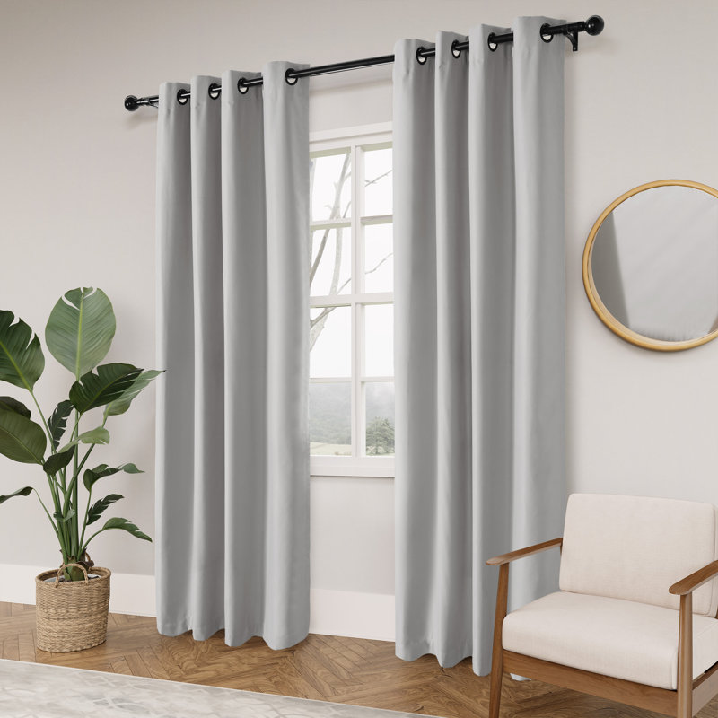Paire de rideaux occultant 100% croisé Huseman, L 52 po x L 108 po, Gris
