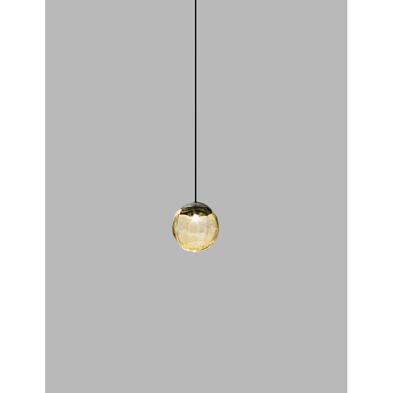 Puppet Suspension 22L Crystal Transparent Glossy Chrome L32cc Ul, Matte Black, Amber Transparent, 85" H x 6" W x 6" D
