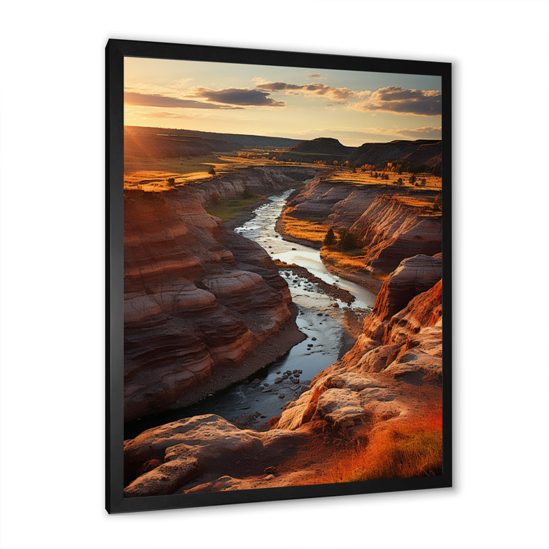 Avajo Canada, Alberta Badlands II - impression, Cadre simple noir, H 44 po x l 34 po x P 1,5 po