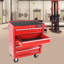 Coffre à outils 5 tiroirs, armoire de rangement pour outils pour le garage avec 4 roues et système de verrouillage, rouge-2111857376