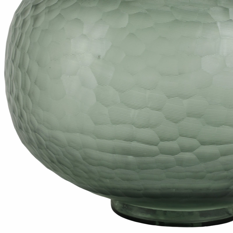  Paride Large Green Glass Vase, Overall Height - 10"