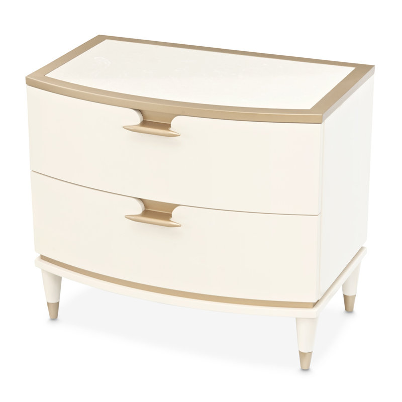 La Terrazza Nightstand, Large - Creamy Pearl