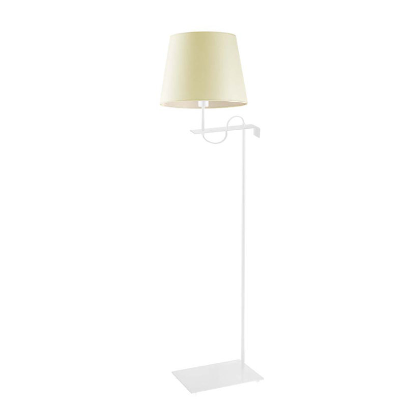 Arlester 170cm Swing Arm Floor Lamp, White, Ecru