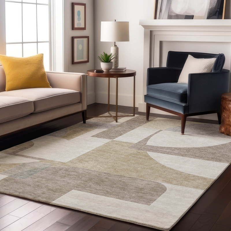 Tapis Mid-Century Premium lavable à la machine Mehara AMF1692, Rectangle 5 pi x 7 pi 6 po