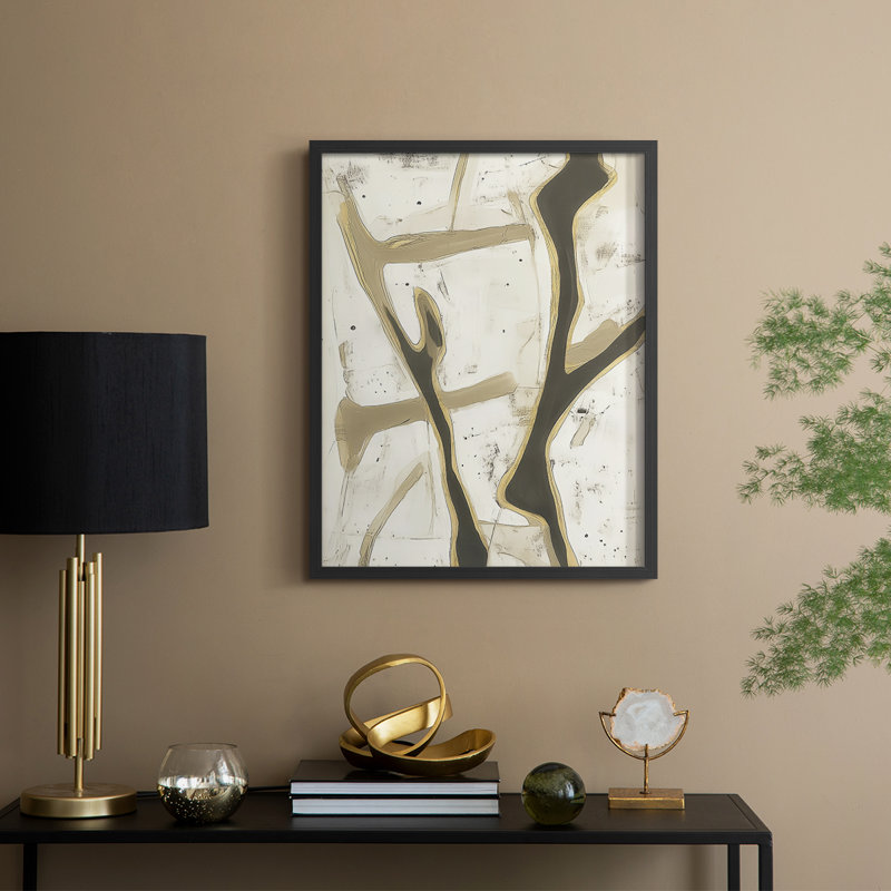 Abstract LVIII Framed Print - Ready To Hang, 10" H x 8" W, Black