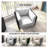 Devkran Upholstered Leather Accent Chair Single-Seater Sofa with Steel Legs-1783384771